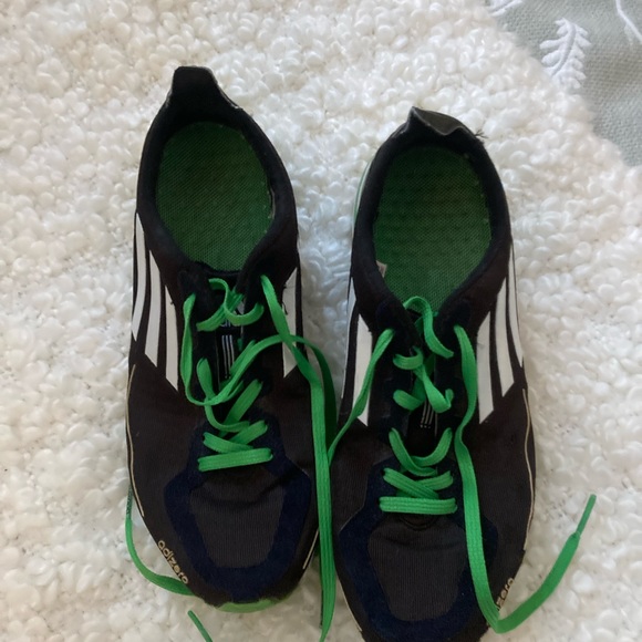 Adidas running walking shoes black/lime green size 7 - Picture 2 of 7